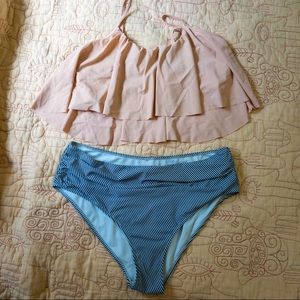 Cupshe High Waisted Flutter Top Bikini